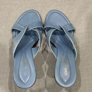 Louis Vuitton Elegant Blue Mules